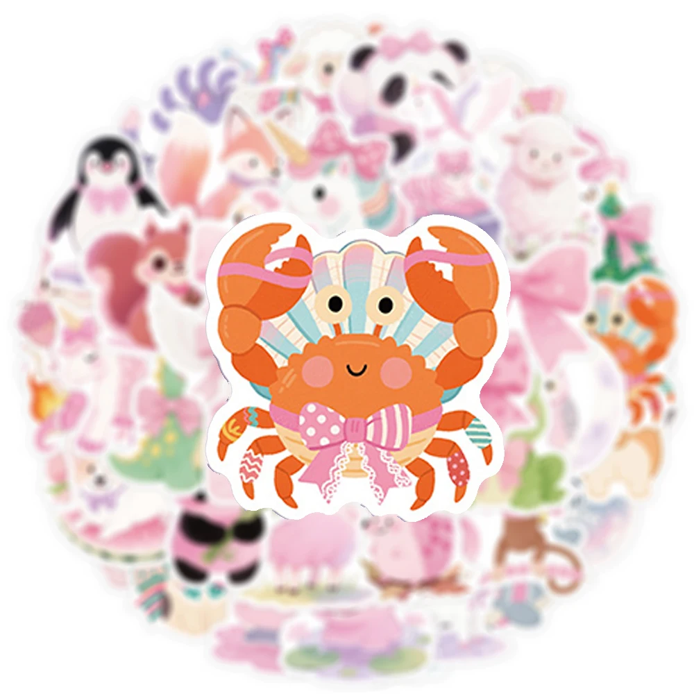 10/30/50 pçs kawaii dos desenhos animados animais graffiti adesivos estéticos decalques bagagem portátil guitarra bonito decoração adesivo brinquedos clássicos