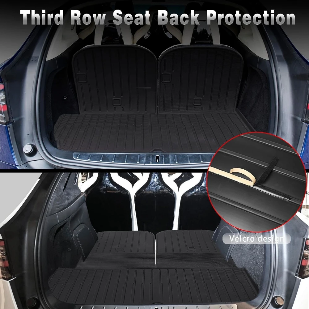 For Model X Frunk Trunk Mats 2016-2020 2021 2022 2023 2024 6/7 Seater Front Cargo Liner 3D All Weather Rear Cargo Liner