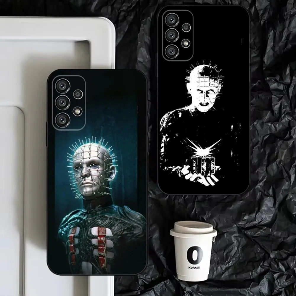 

P-Pinhead Hellraiser Horror Phone Case For Samsung S25,S24,S23,S22,S21,S20,S10,Ultra,Plus,Lite,FE,Soft Silicone Black Cover