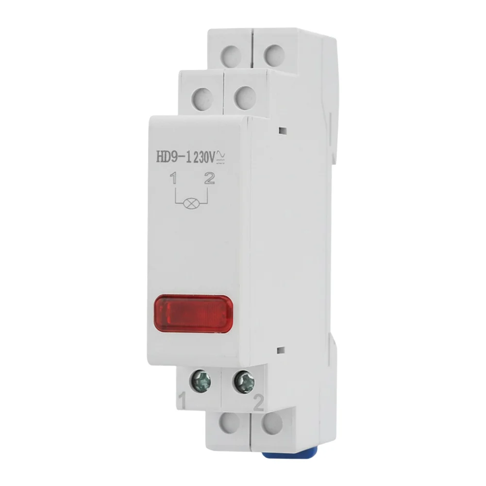 DIN Rail Mount LED Signal Lamp 230V Indicating Pilot Lights Power Signal Light Distribution Box Power Lamp Red Green