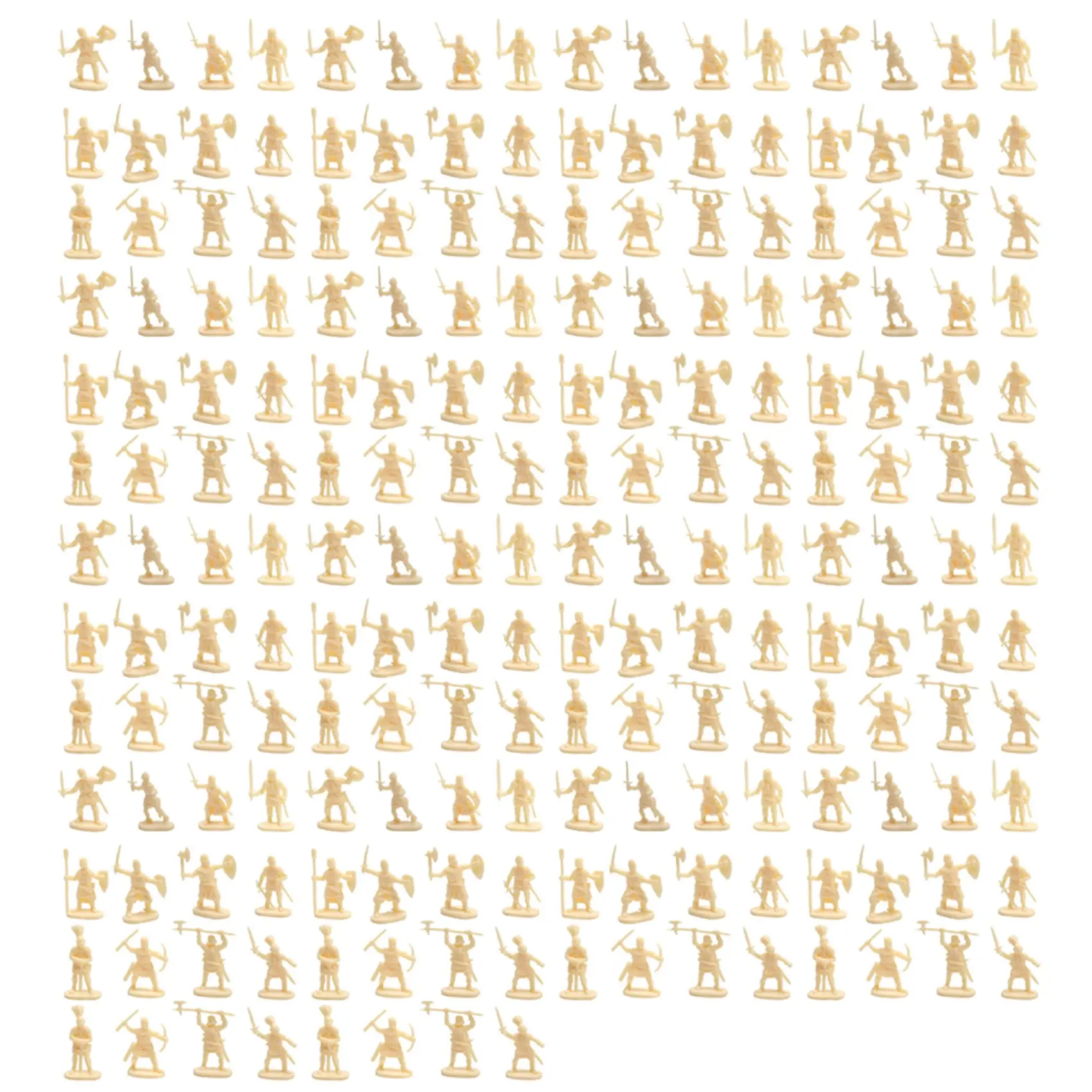 1:72 200/Set Plastic Ancient Soldier Figures Toy Archaic Soldiers Men Swordsman Action Figure DIY War Scene Toys Yellow