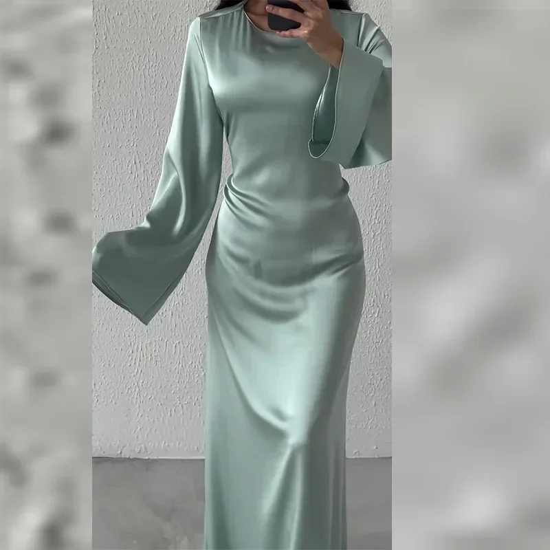 Sukienka imprezowa dla kobiet Abaya Maroko Eid Sukienki muzułmańskie Ramadan Slim Fit Abayas Kaftan Elegancka czarna Dubaj Arabska długa szata 2025 — zdjęcie 3