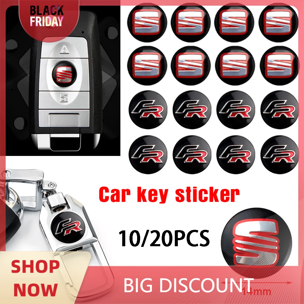 For Seat FR Cupra Leon Mk2 Ibiza 6l 6j Ateca Altea Arosa Ahambra Toledo Exeo 14mm Car Aluminum Remote Control Key Emblem Sticker