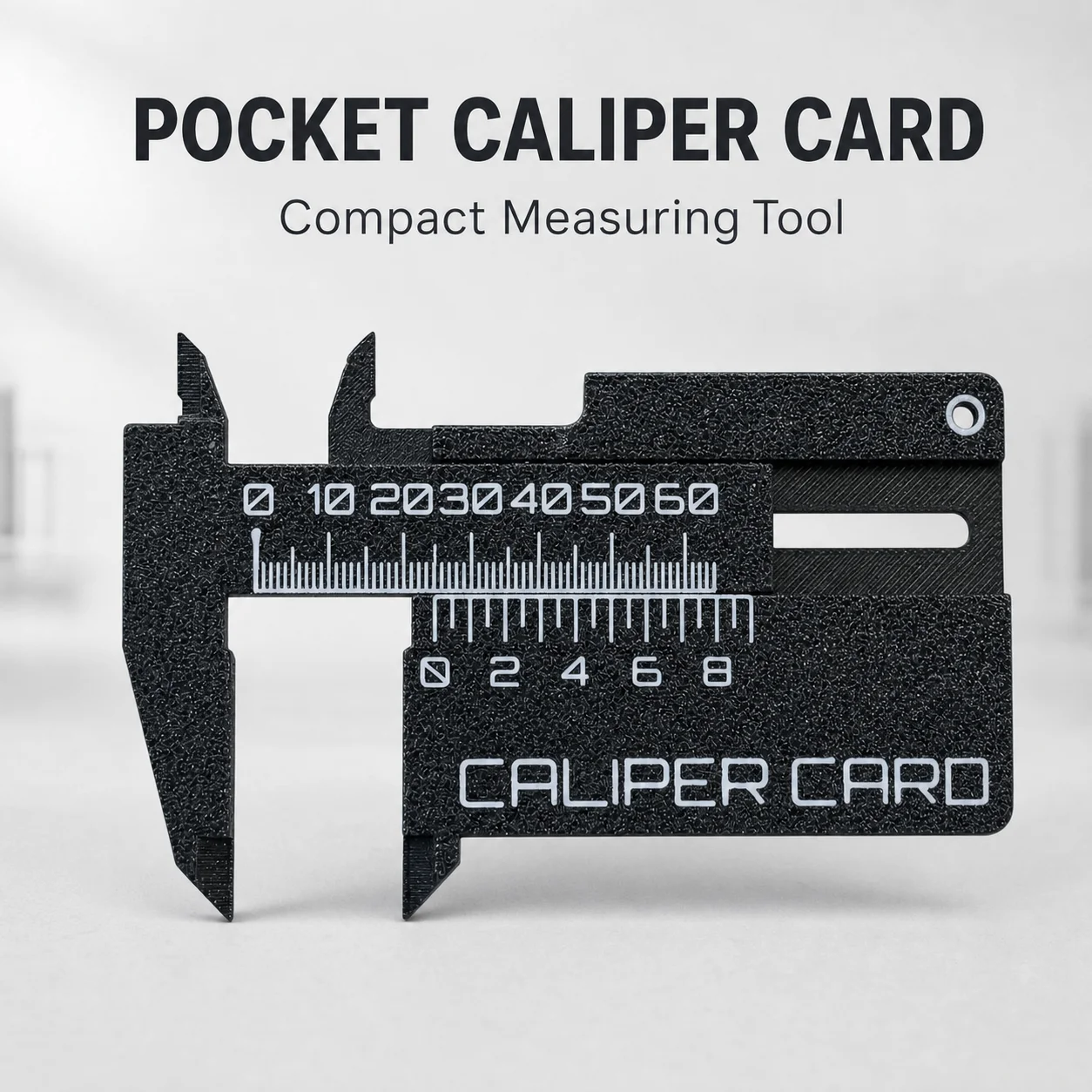 Calibre à vernier portable 0-80 mm, outil de mesure de poche en plastique noir pour profondeur interne et externe, bricolage et travail du bois