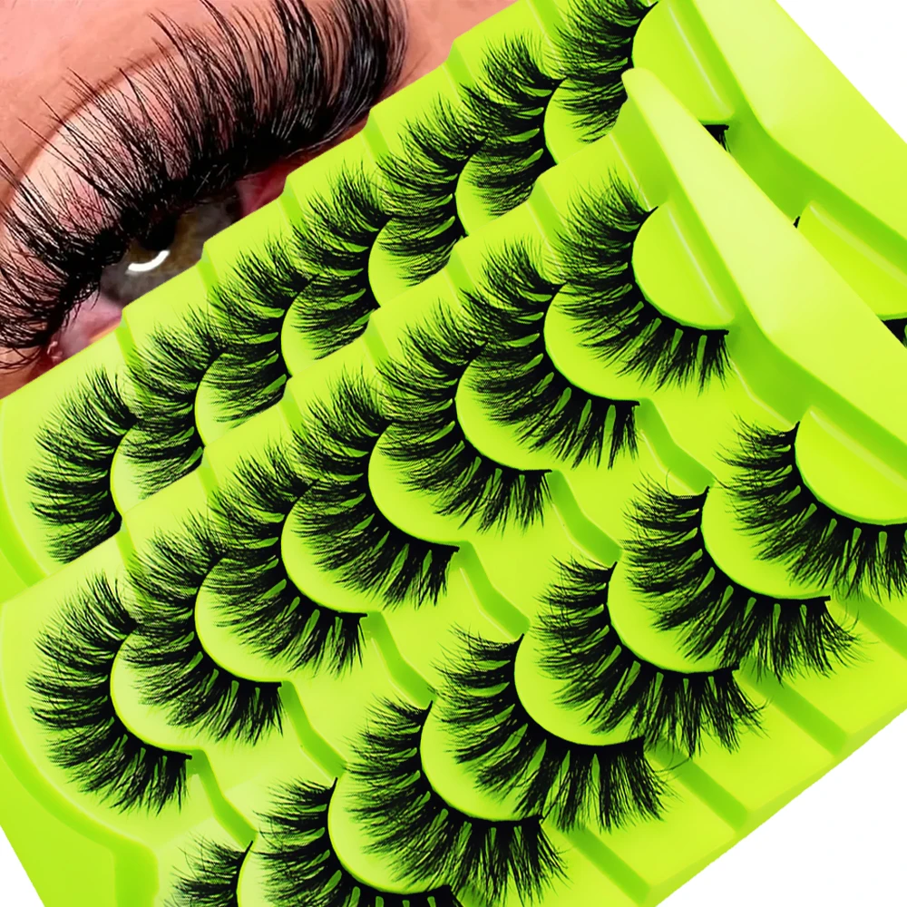 14 زوج/2 حزمة رموش صناعية رقيق رموش كاملة Wispy 8D حجم مجعد رموش اصطناعية رموش اصطناعية