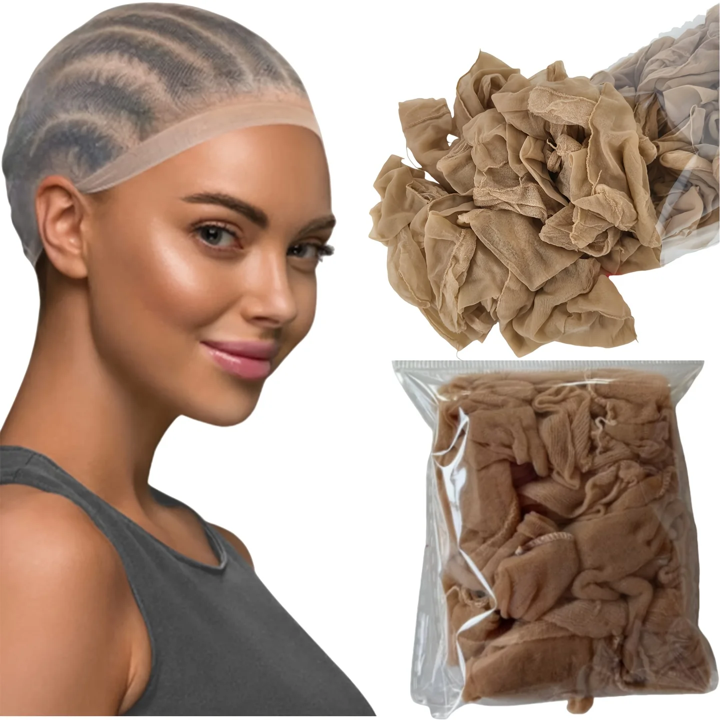 5/15pcs High-Elastic Nylon HD Wig Caps, Ultra-Thin Transparent Skin-Like Realistic Hair Nets for Wigs