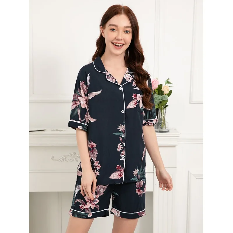 Pyjamas Women Short Sleeve Panty Ladies Pajamas Suit Sleepwear Women's Home Nightwear