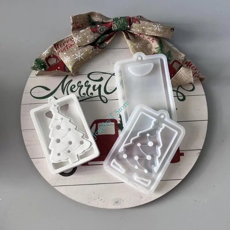 Moule réutilisable en forme d'arbre noël LX9D, pour bijoux en résine, pâtisserie, artisanat cadeaux
