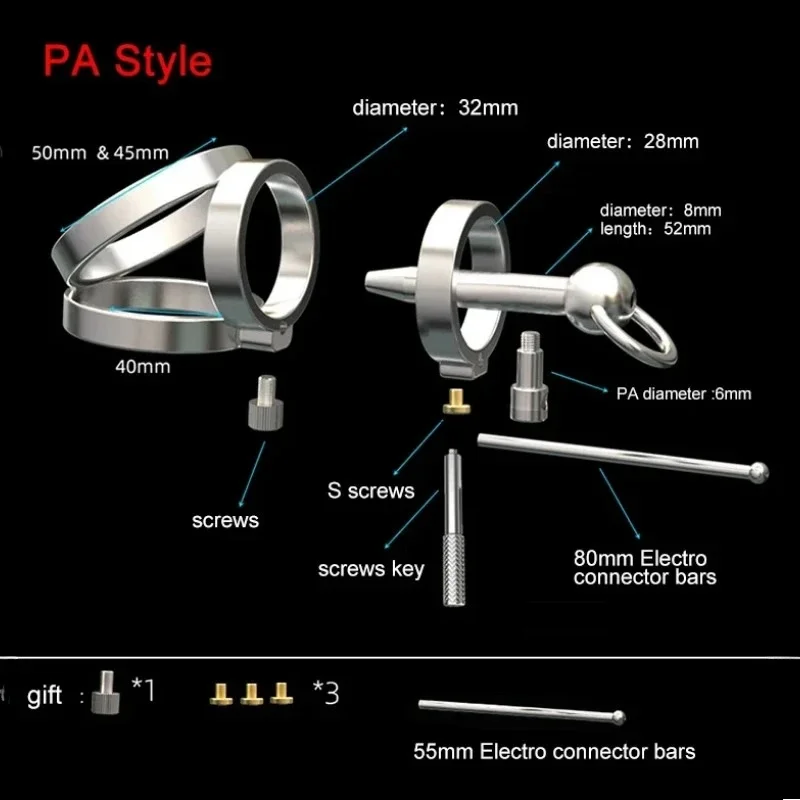 منتجات الكبار خواتم القضيب مع أنبوب قسطرة الإحليل PA BDSM جهاز لعبة الجنس الرئيسية للذكور قفص العفة من الفولاذ المقاوم للصدأ