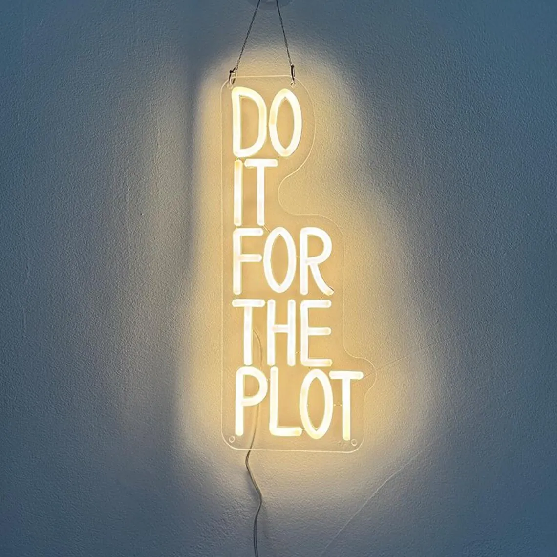 Do It For The Plot Neon Sign,Motivational Quotes LED Neon Light Inspirational Retro Trendy Girly Dorm Decor,Y2K Home Wall Decor