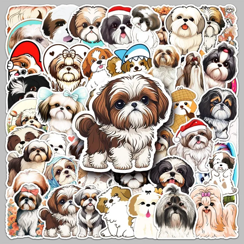 50 Uds personalidad de dibujos animados Shi Tzu perro creativo Graffiti decorativo pegatina de Graffiti
