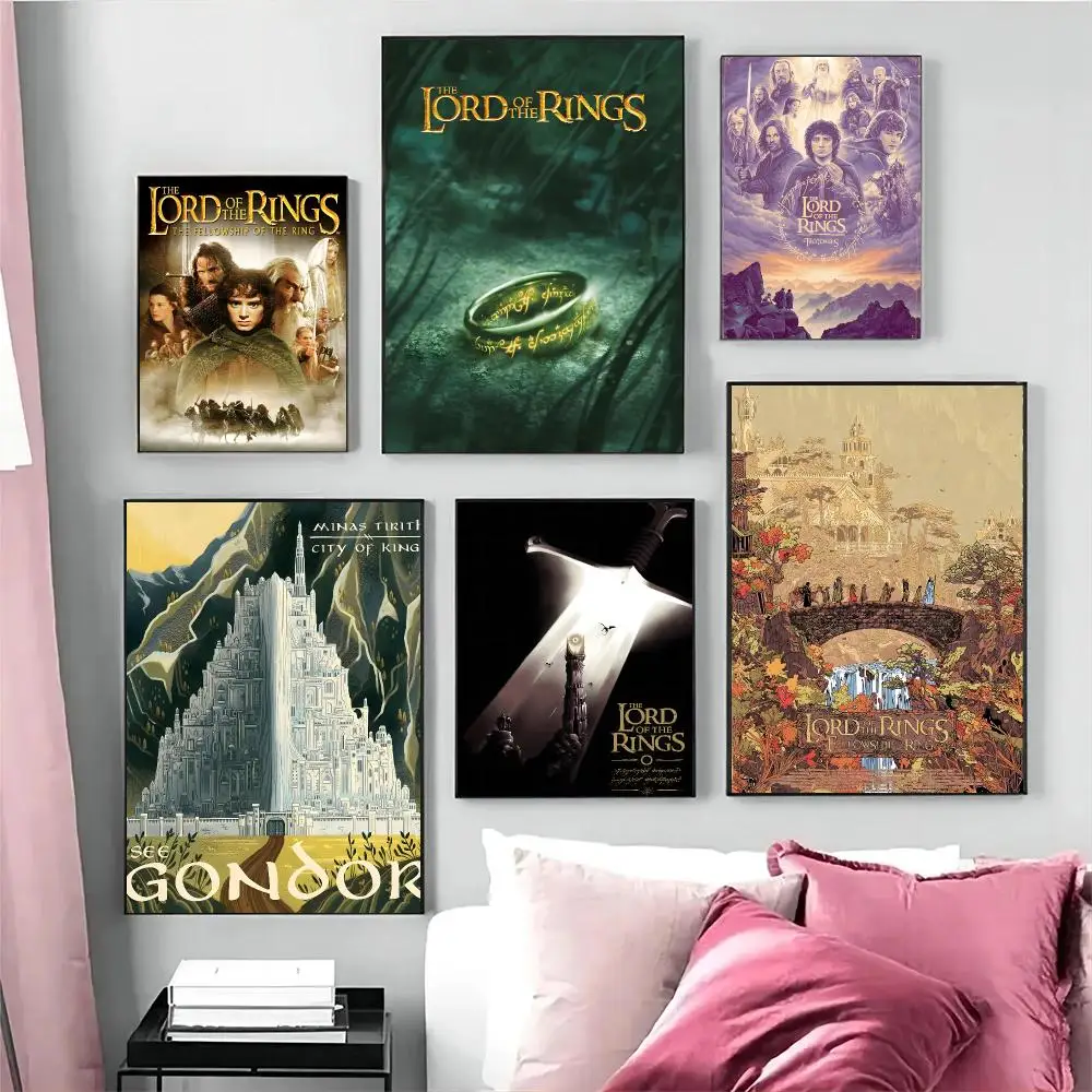 The Lord Of The Rings Movie Fantasy Poster Self-adhesive Advanced Aesthetic Printing Paper Wall Art for Living Room Home Decor
