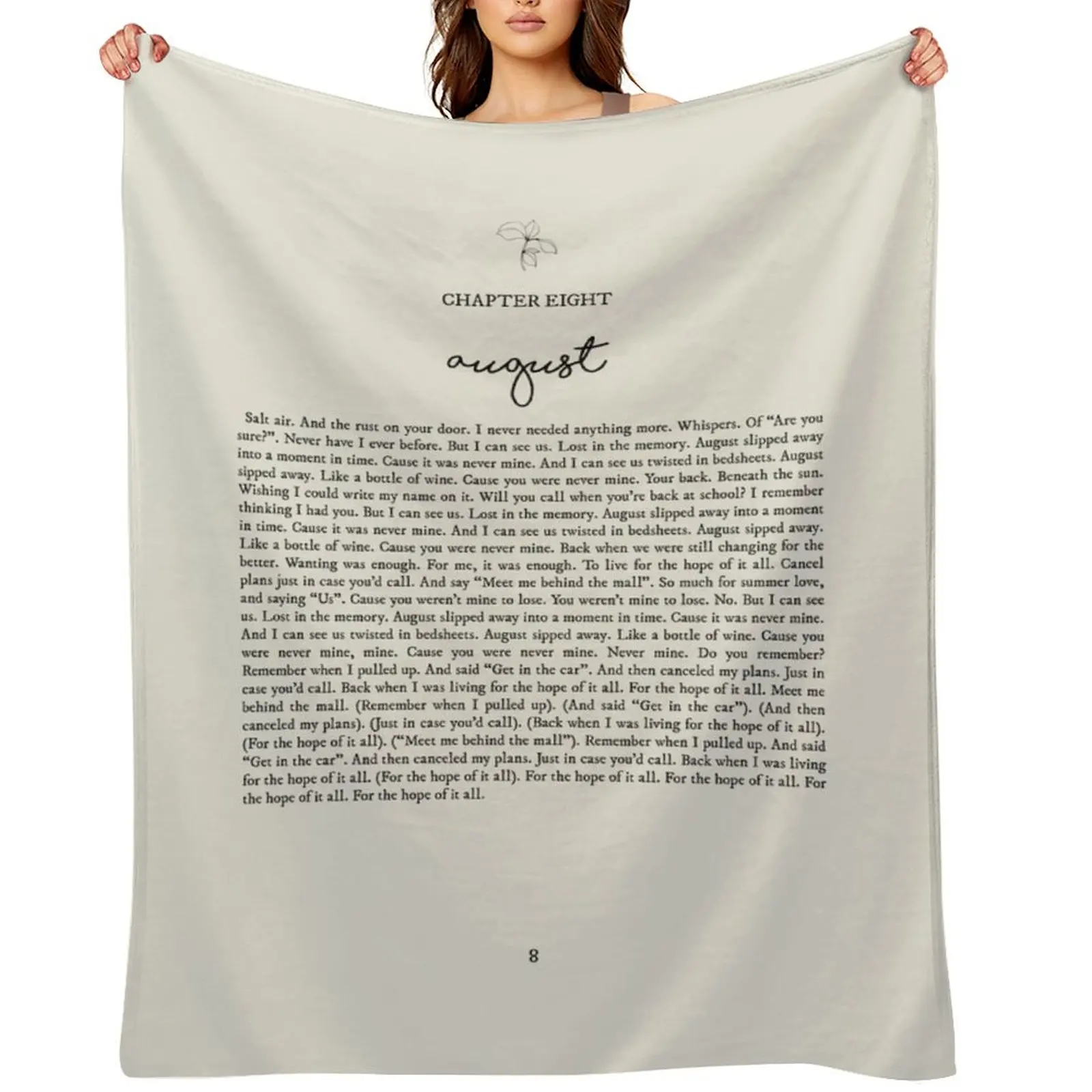 

August Lyrics Throw Blanket Cute Luxury Multi-Purpose Luxury Thicken Blankets