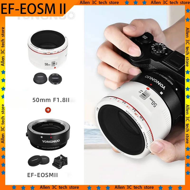 Original YONGNUO EF-EOSM II Auto Focus Lens Adapter Ring Camera Lens For Canon EF Mount EOSM5 M6 M50 Canon Camera Accessories