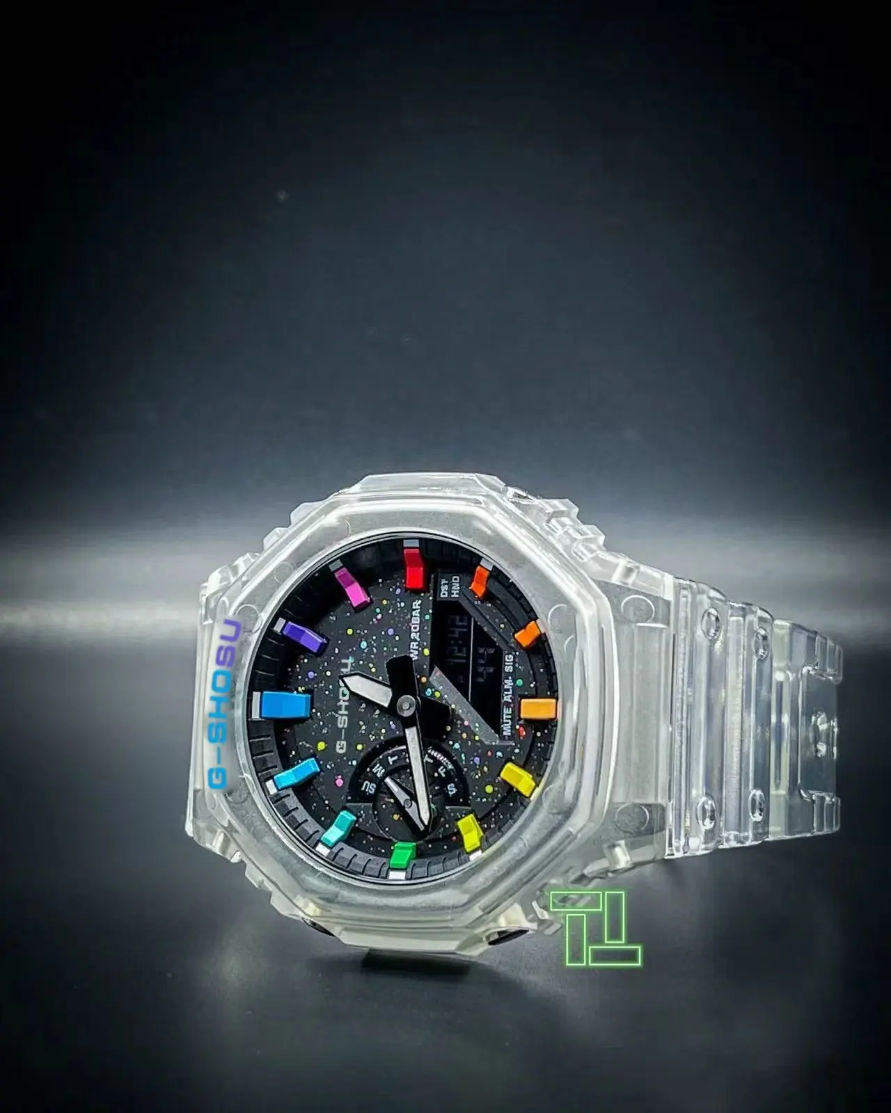 

Unisex Black Sport Digital Watch Full Function World Time LED Dual Display Water Resistant Oak Series