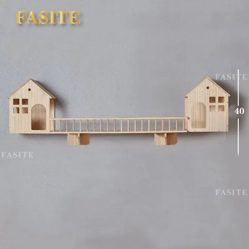Wall Mounted Cat Nest Space Saving Climbing Frame Villa Fence Capsule Toy Sky Ladder for Corridor Furniture
