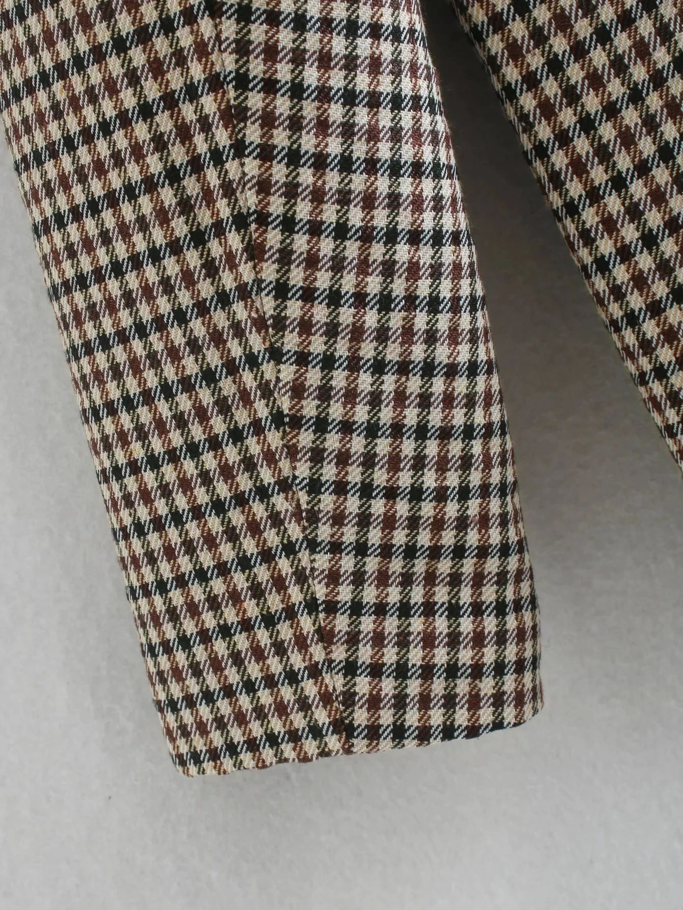 Maxdutti-Blazer croisé décontracté pour femme, veste à carreaux rétro, style anglais, collection 2023