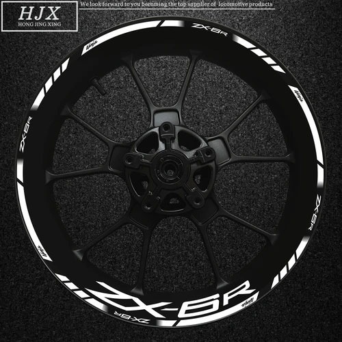 Imagen 2 del producto Pegatina de cubo para motocicleta Kawasaki Ninja ZX6R, pegatina reflectante de alta calidad con logotipo de Zx-6r para decoración de llanta