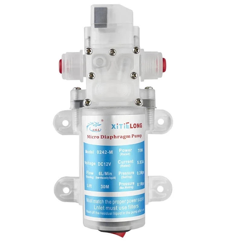 

Household Food Grade Water Pump Single Pump Self-priming 12V 70W Electric Diaphragm Pump