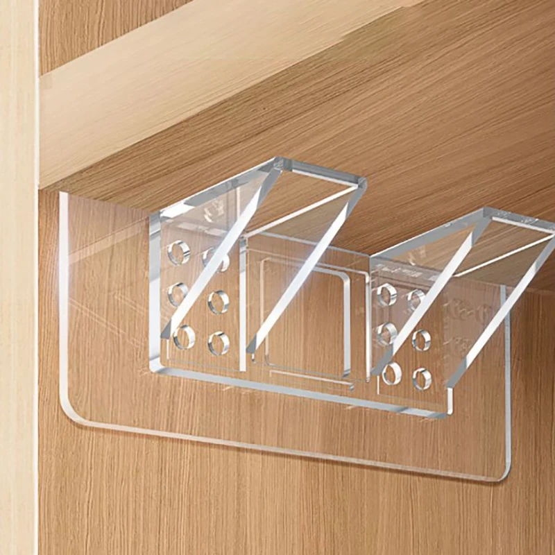 قوس تثبيت الأظافر مقاطع دعم واضحة مقاطع دعم الخزانة ذاتية اللصق الرف دعم التجنيب لتنظيم غرفة النوم لتقوم بها بنفسك #2