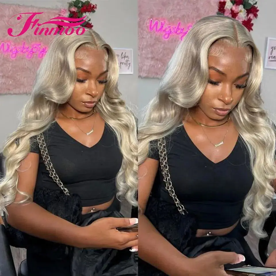 Ash Blonde Body Wave Lace Front Wig 13x4 HD Transparent Lace Front Human Hair Wigs For Woman Pre Plucked Remy Brazilian Hair