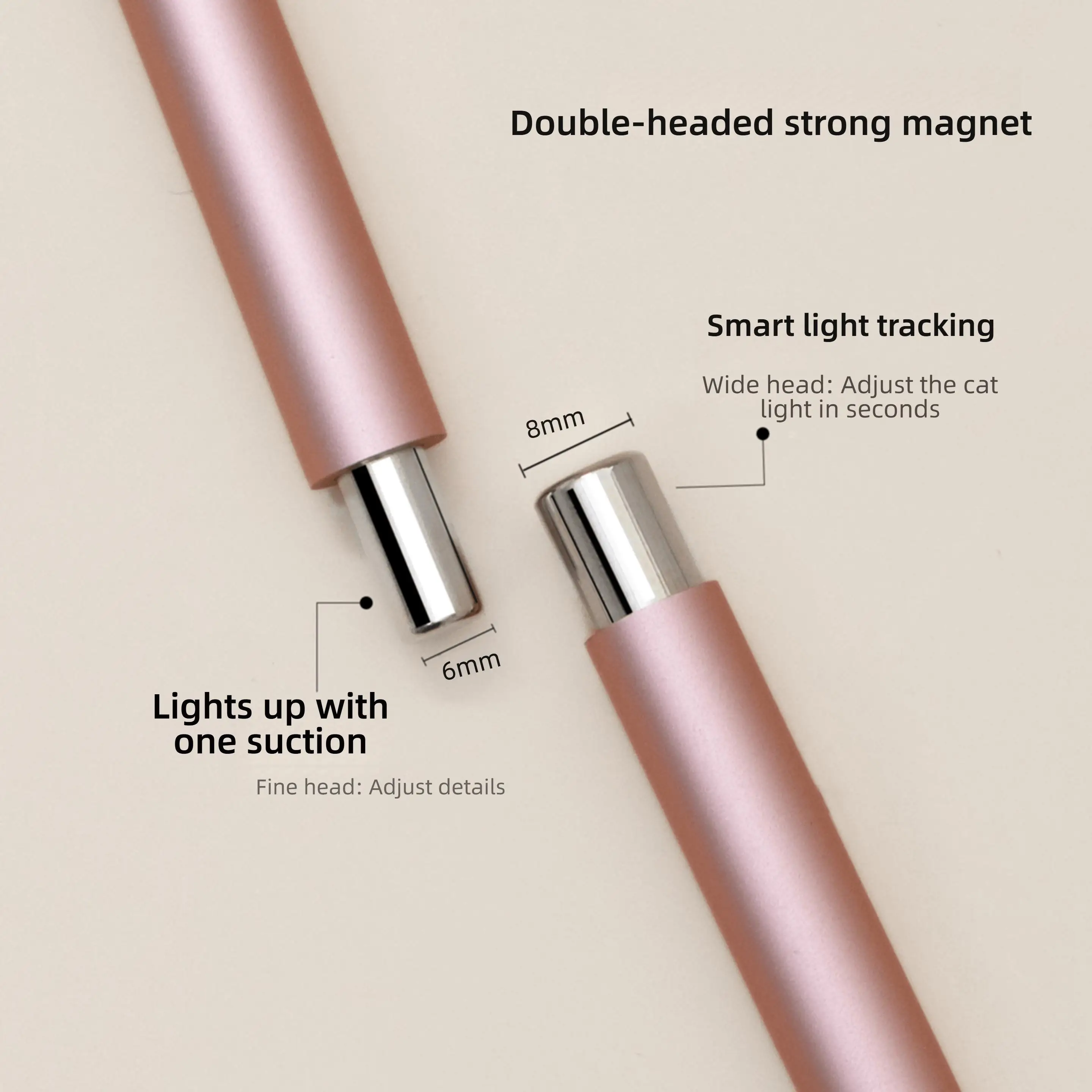 1pcs Little Wand Double Head Nail Magnetic Stick for Cat Eye Nail Gel Strong Magnet Steel Ball Detachable Manicure Magnetic Tool image 6