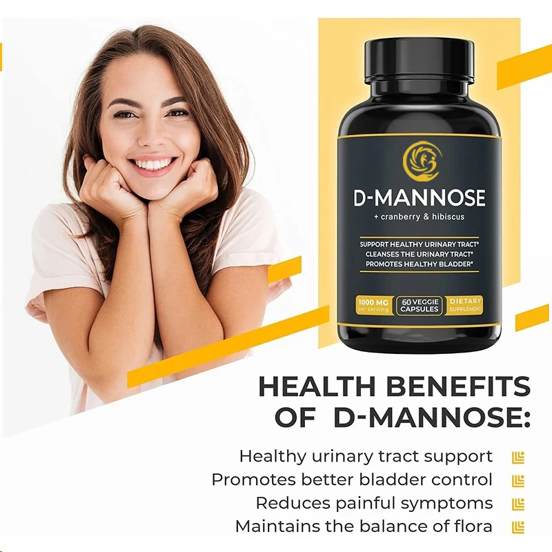 D-mannose strong D-mannose and cranberry containing hibiscus extract -60 capsules