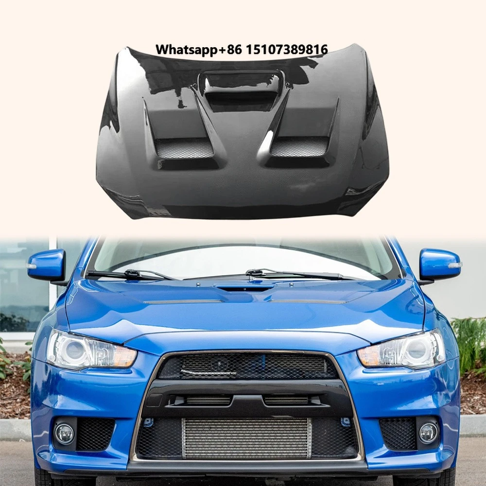 For X EVO 10 CZ4A 07-16 Carbon V4 Style Front Vented Cooling Hood