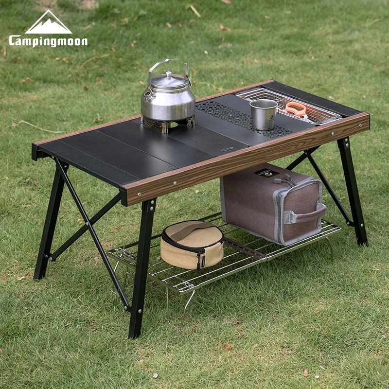 

CAMPINGMOON FD-13 телескопическая полевая рама-стол из нержавеющей стали, многофункциональная складная подставка для хранения