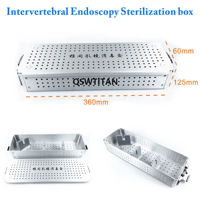 Dental Sterilization Tray Case Disinfection Box Aluminium Alloy Box for Intervertebral Endoscopy Cassette