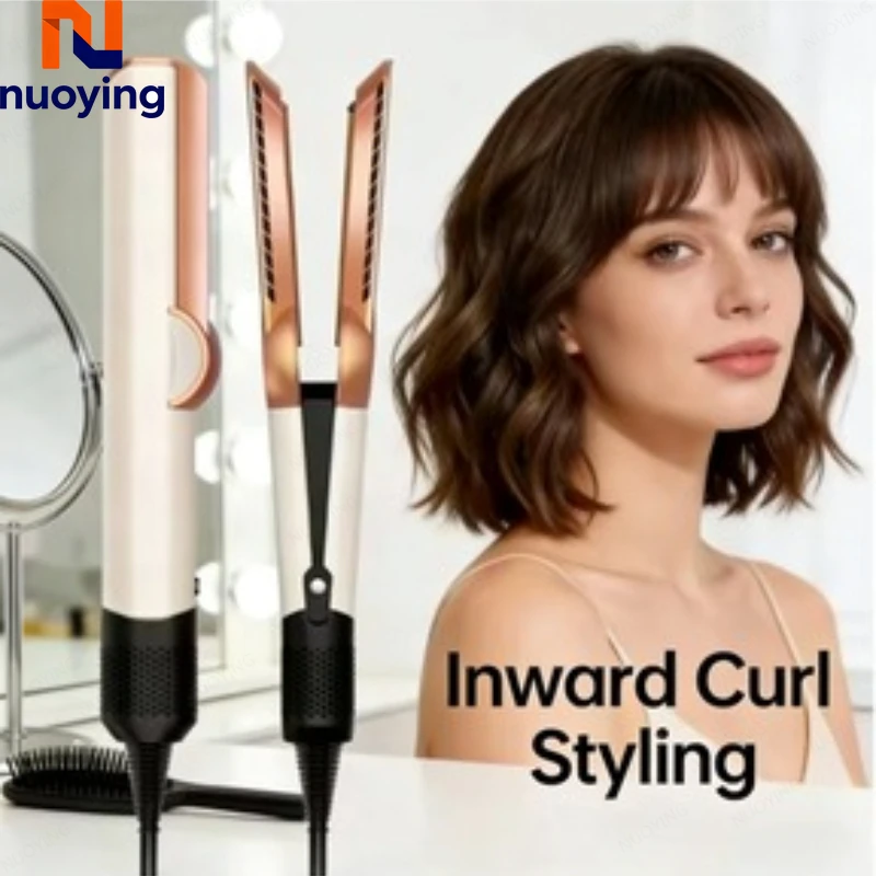 Negativ-Ionen-Glätteisen 2-in-1 – Haarglätter & Föhn mit Aufheizfunktion, Langanhaltendes Styling-Tool für Salon-Ergebnisse