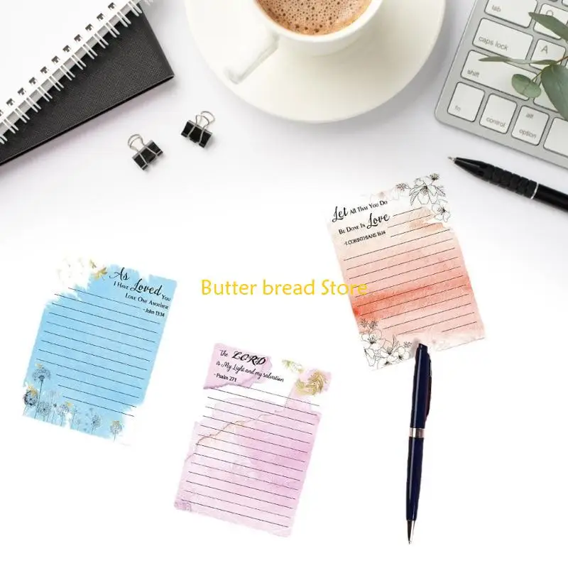 

W89C 6/8 Pieces Self-Adhesive Sticky Notes Lined Coloured Memo Pad Sticky Notes