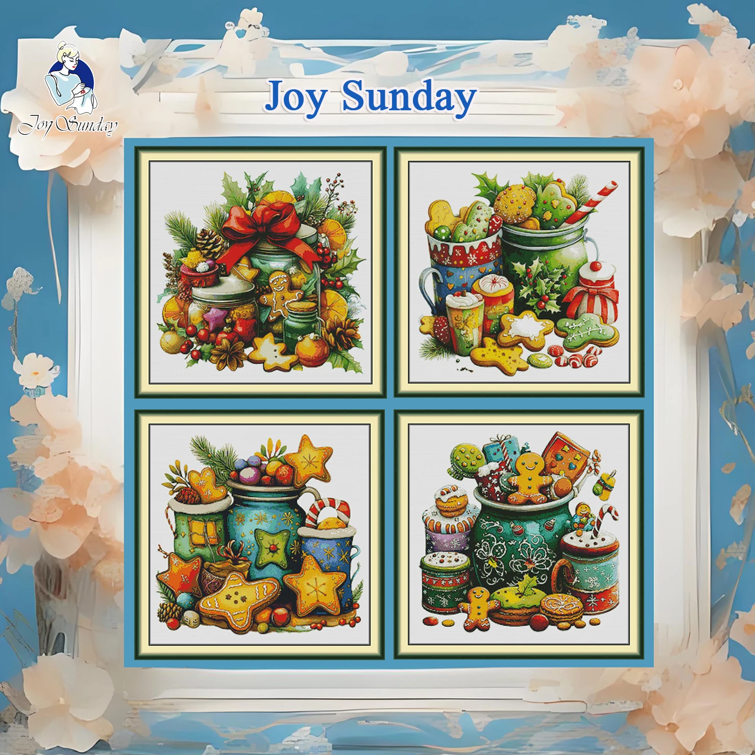 

Набор для вышивки крестом Joy Sunday с предварительной печатью, легкий узор, набор для вышивки ткани Аиды, рождественские конфеты