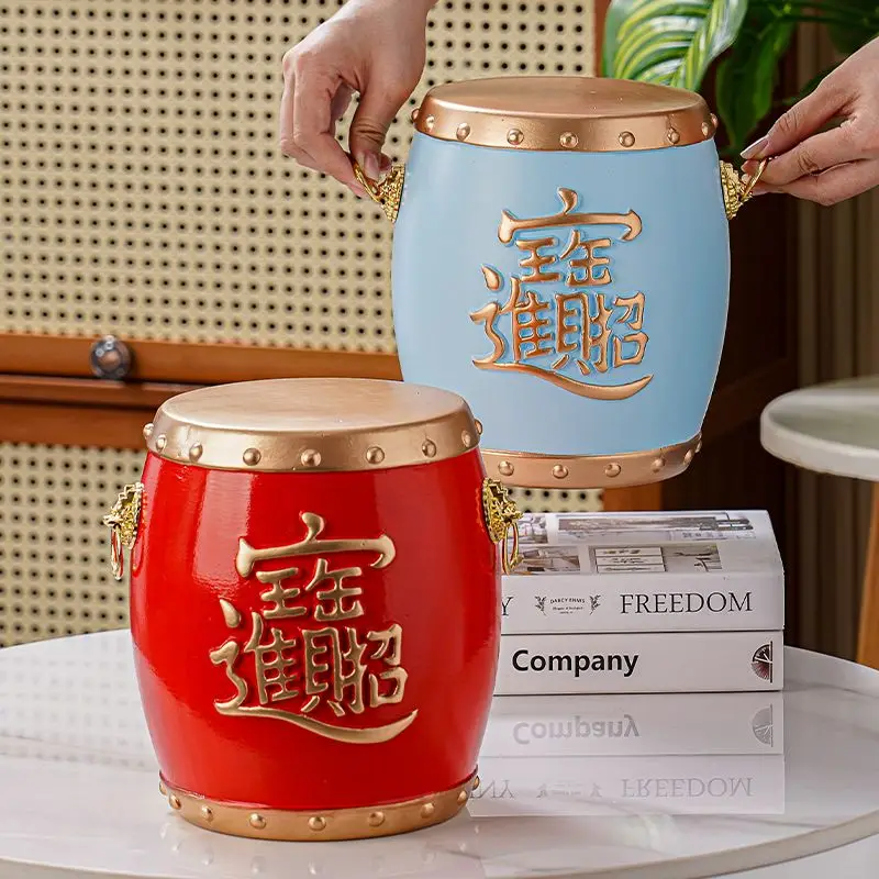 

Ceramic Drum-Shaped Money Storage Tank, Creative Gift, Home Living Room, Bedroom Decoration, New, 20x19cm, 1Pc