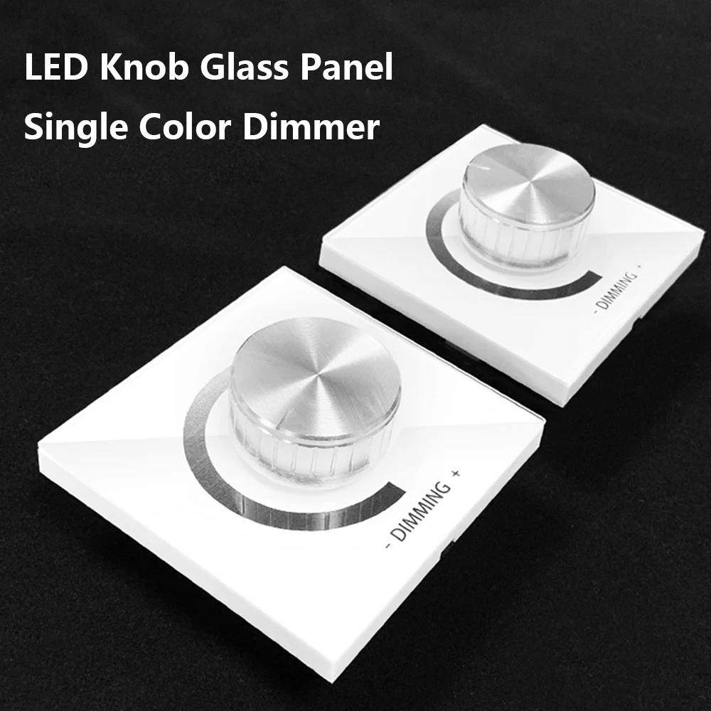 Rotary Glass Knob LED Panel Dimmer DC12V/24V Adjustable Switch Brightness Lamp Strip Driver 5050 3528 Single Color Tape Dimming