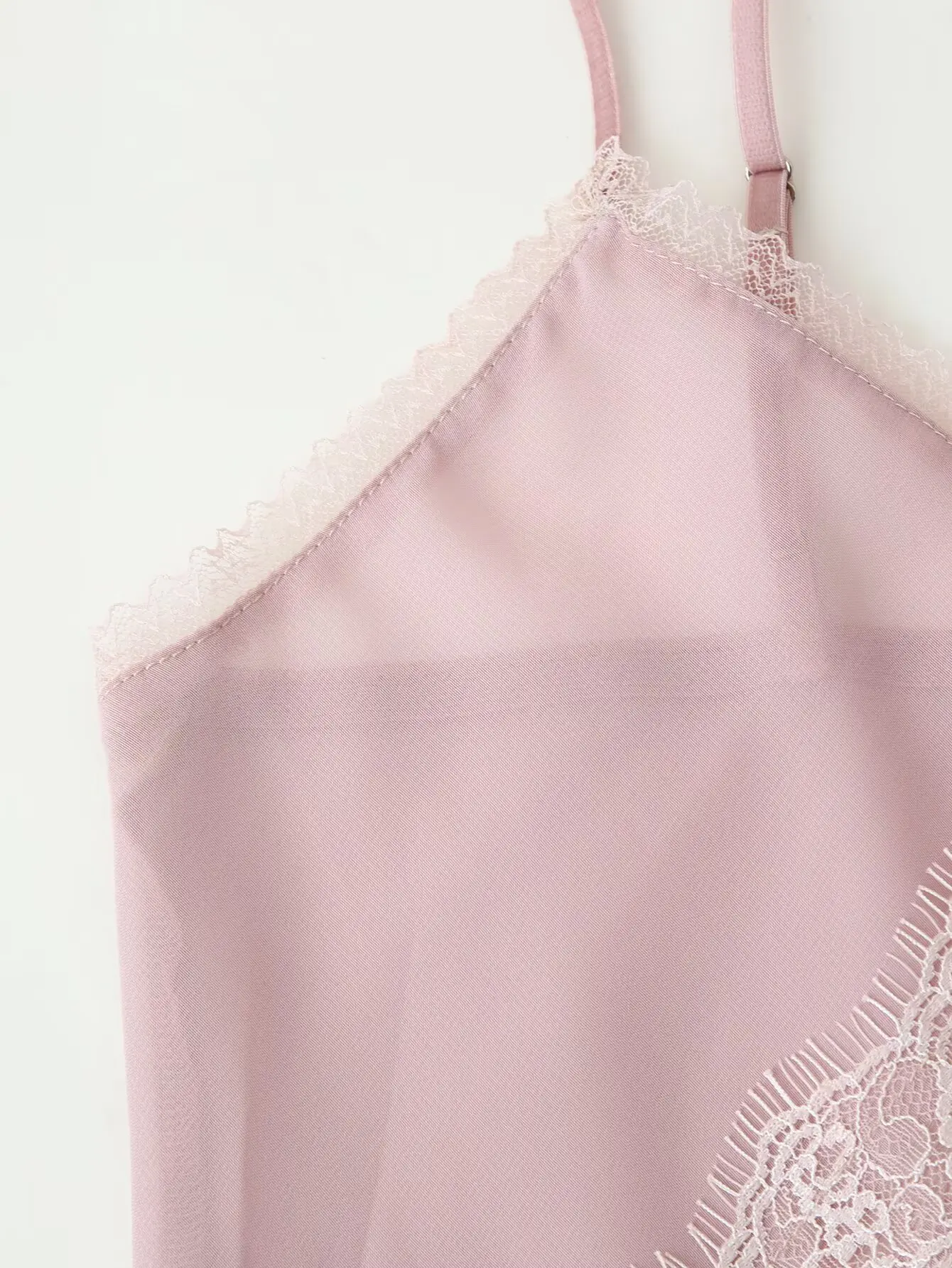 Tidalyf 2025 Women Pink Cami Top and Skirt Set Heart Neckline Lace Trim Slim Fit with Elastic Bust Waist Slit Hem Elegant Sexy