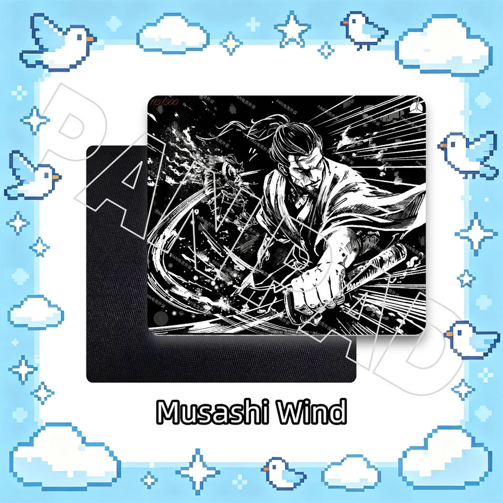 PAN Musashi Wind Tempered Glass Mouse Pad 490x420mm Samurai Gaming Desk Mouse Mat for FPS Esports PC Gamer Accessory