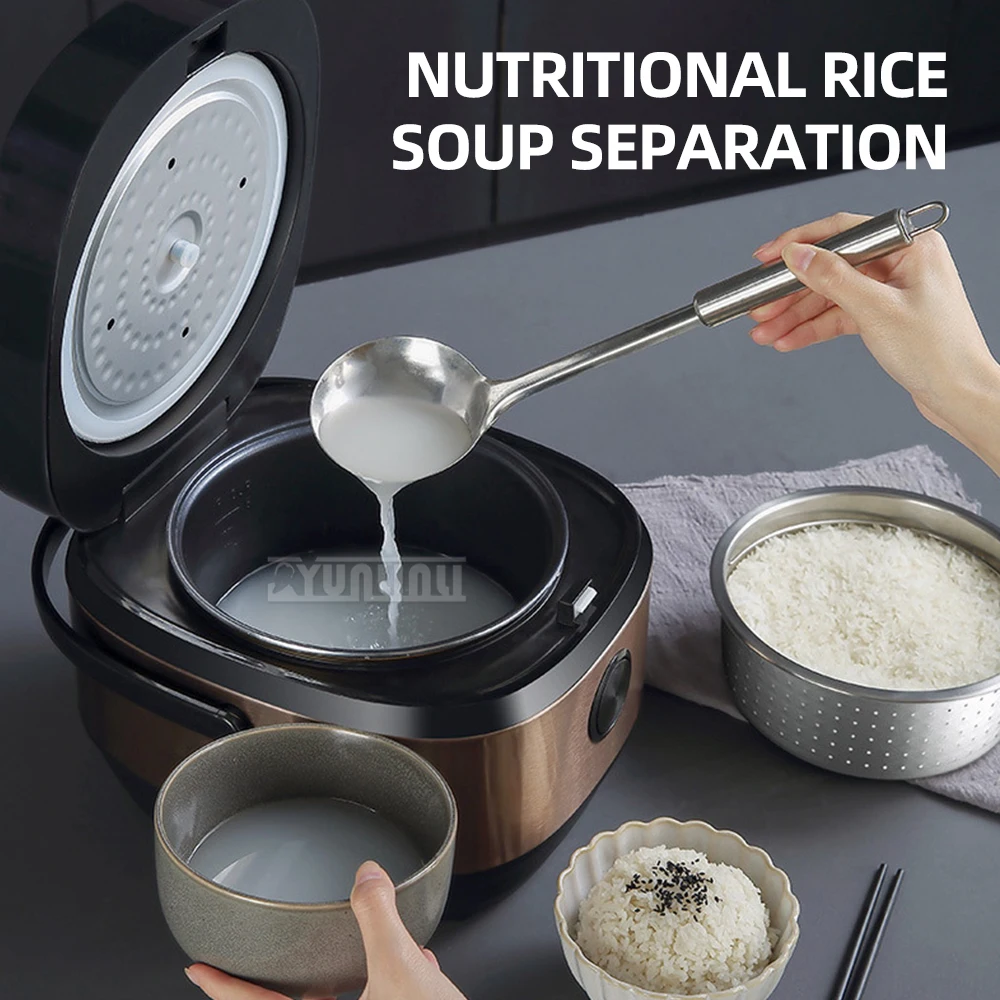 Olla arrocera inteligente Elektirikli Ocak de 5L para 3-4 personas, cocina eléctrica de separación de sopa de arroz, máquina de cocina antiadherente