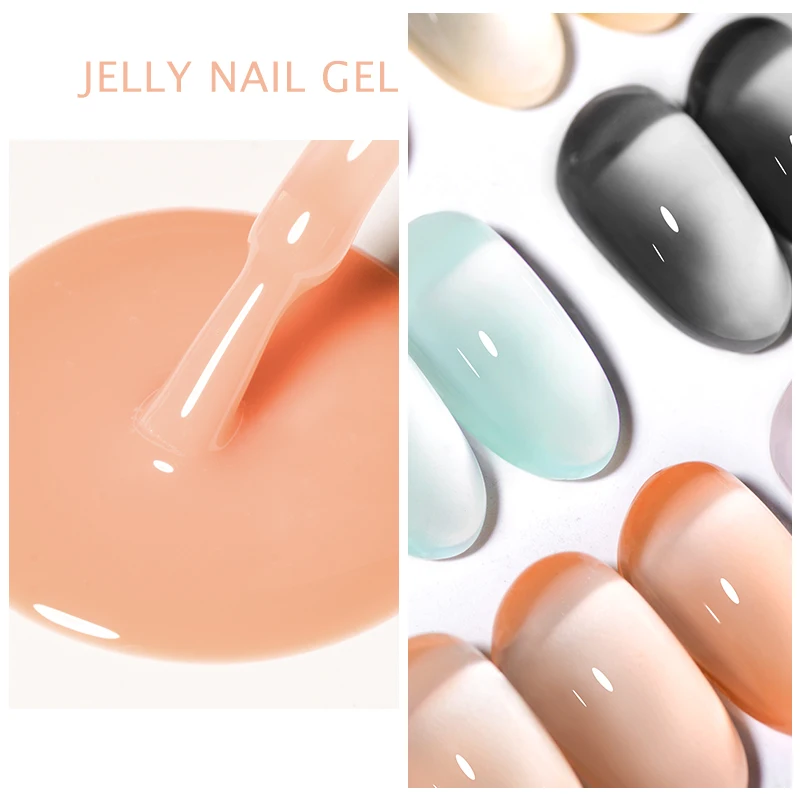 Mtssii 7ml geléia unha gel polonês transparente verão nude leitoso cor rosa semi permanente embeber fora da arte do prego manicure verniz