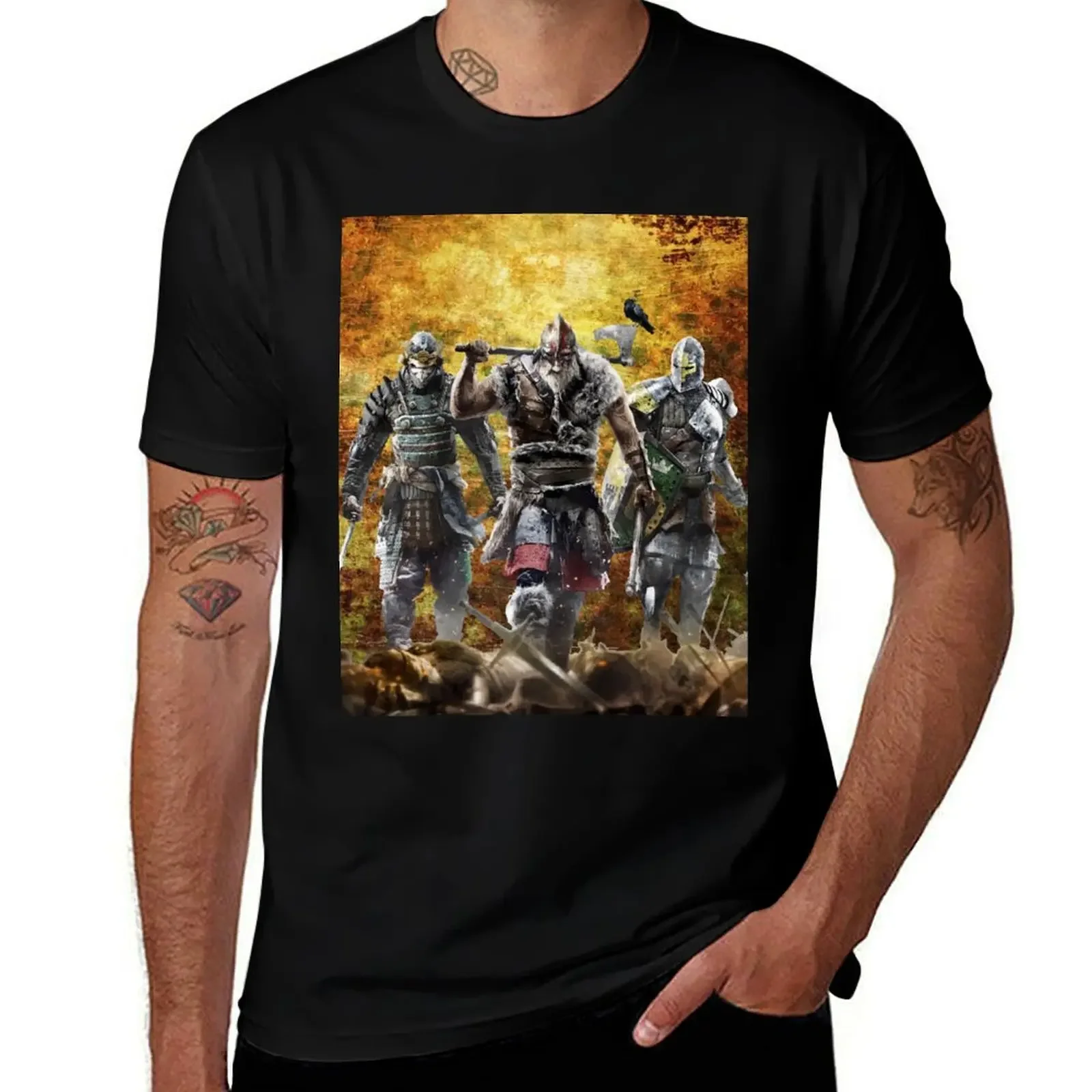 magnificent 3 warriors T-Shirt kawaii clothes vintage t shirts anime t shirts Men's clothing