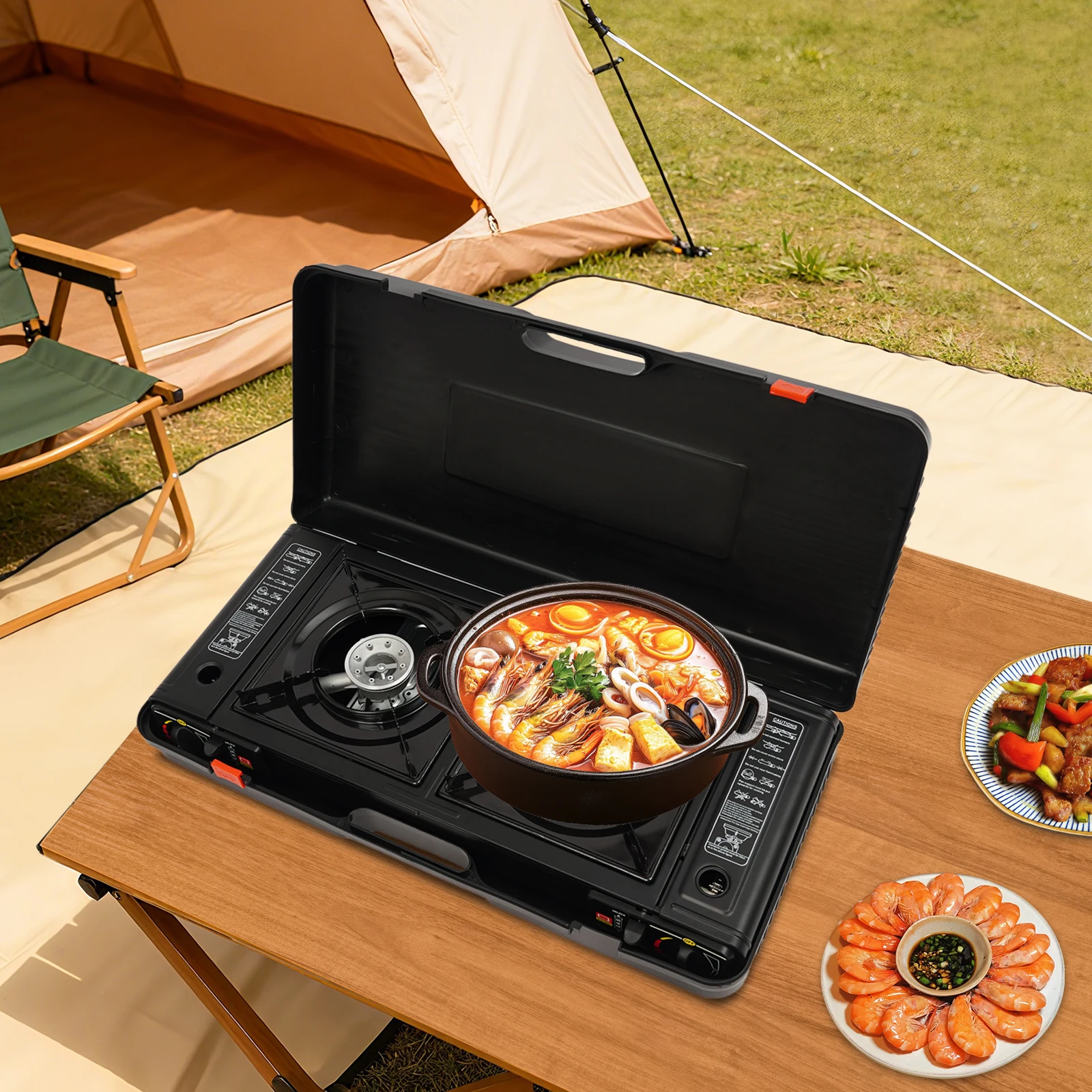 Tragbarer Campingkocher, 2-Bre – Camping Cooking Tray Bewertung und Preis