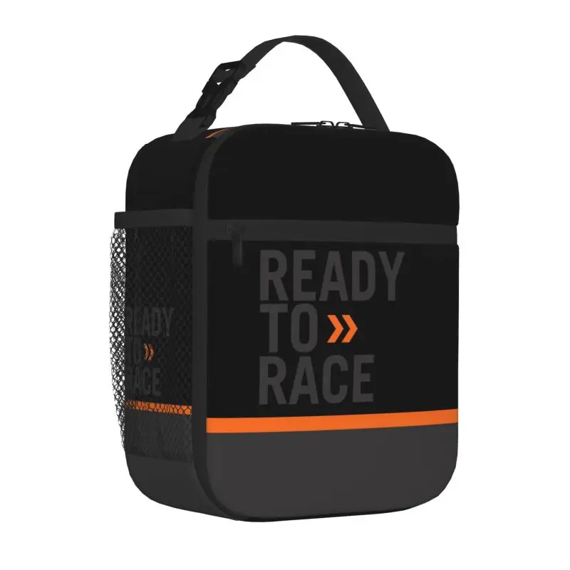 Custom Ready To Race Thermal Insulated Lunch Bag Motorcycle Rider Racing Sport Portable Lunch Bag for Work School Food Bento Box