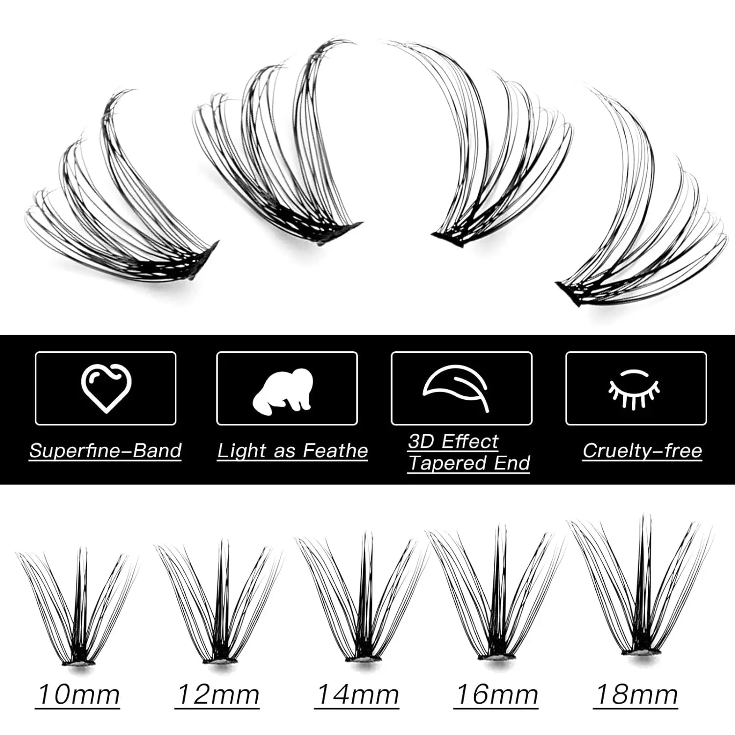 Cluster Lashes 280pcs 30D 40D DIY Eyelash Extension D Curl Long Individual Lashes Faux Mink Lash Clusters Extensions