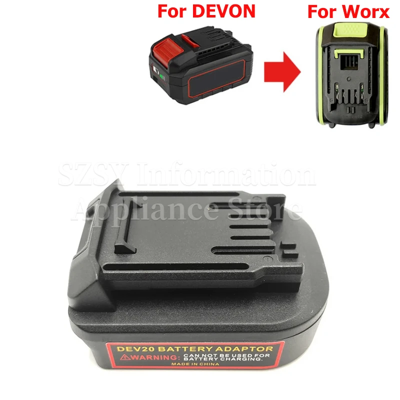 Battery Adapter Converter For Devon 20V Li-ion Battery to For Worx 20V 5pin Green Big Foot Electric Power Tools Adapter