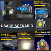 Mini LED Multifunctional Rechargeable COB Flashlight Portable Working Light Outdoor Camping Torch