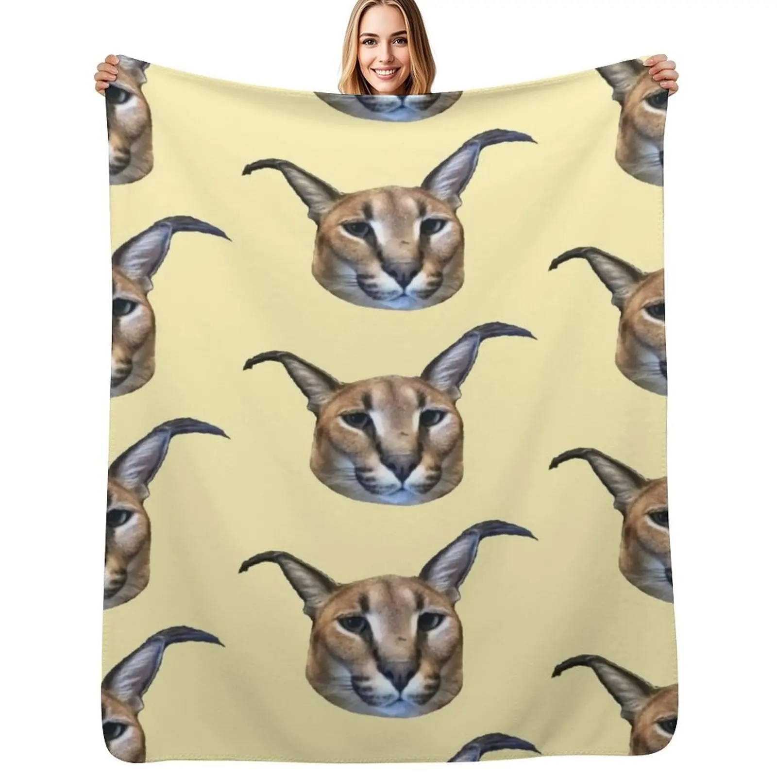 big floppa Throw Blanket Machine Washable Soft Warm Blanket