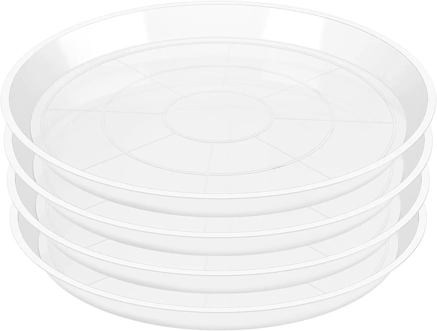 

4 Pack Clear Plant Saucer 4 6 8 10 12 14 16 18 20 22 Inch Plant Trays for Pots, Plastic Extra Large Planter Saucers for Outdoors