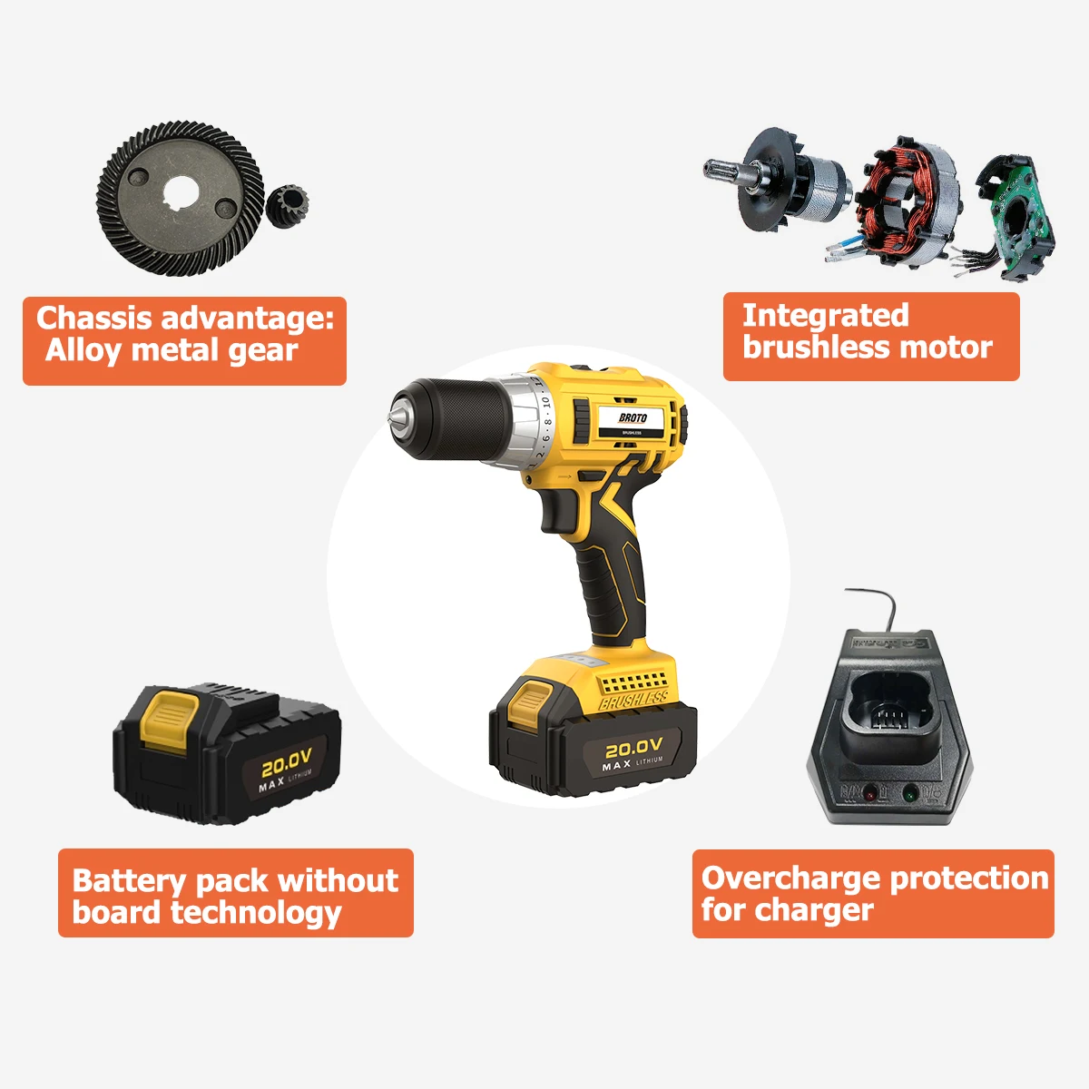 Profession Electric Screwdriver Set Drill Brushless Combo Kit Lithium Battery Power Screw Drivers Cordless Drill Tool Sets