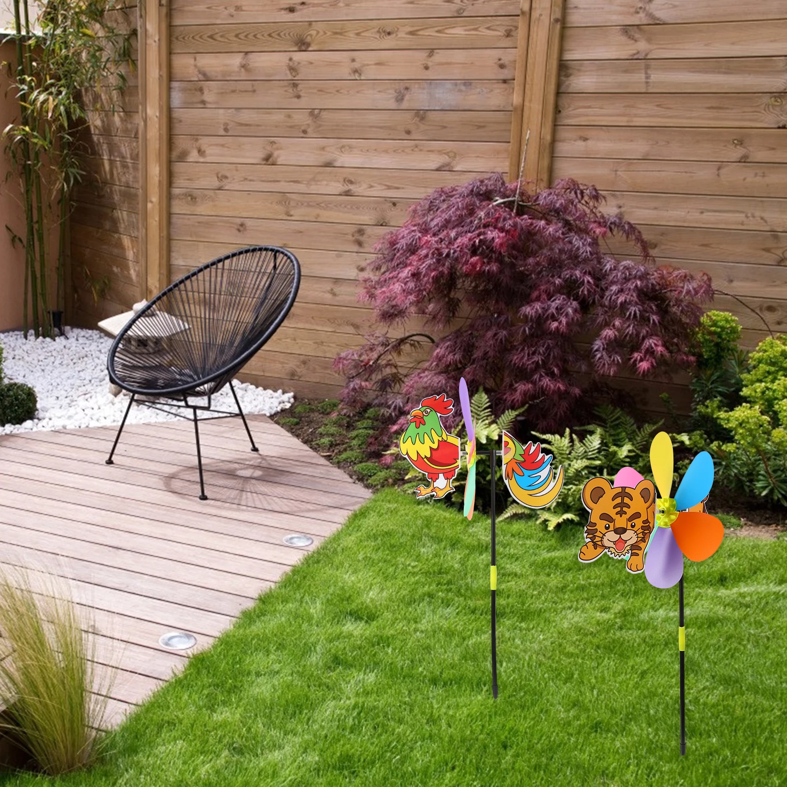 

8 Pcs Outdoor Toys Three-Dimensional Windmill Lawn Pinwheels Garden Colorful Spinning Toddler