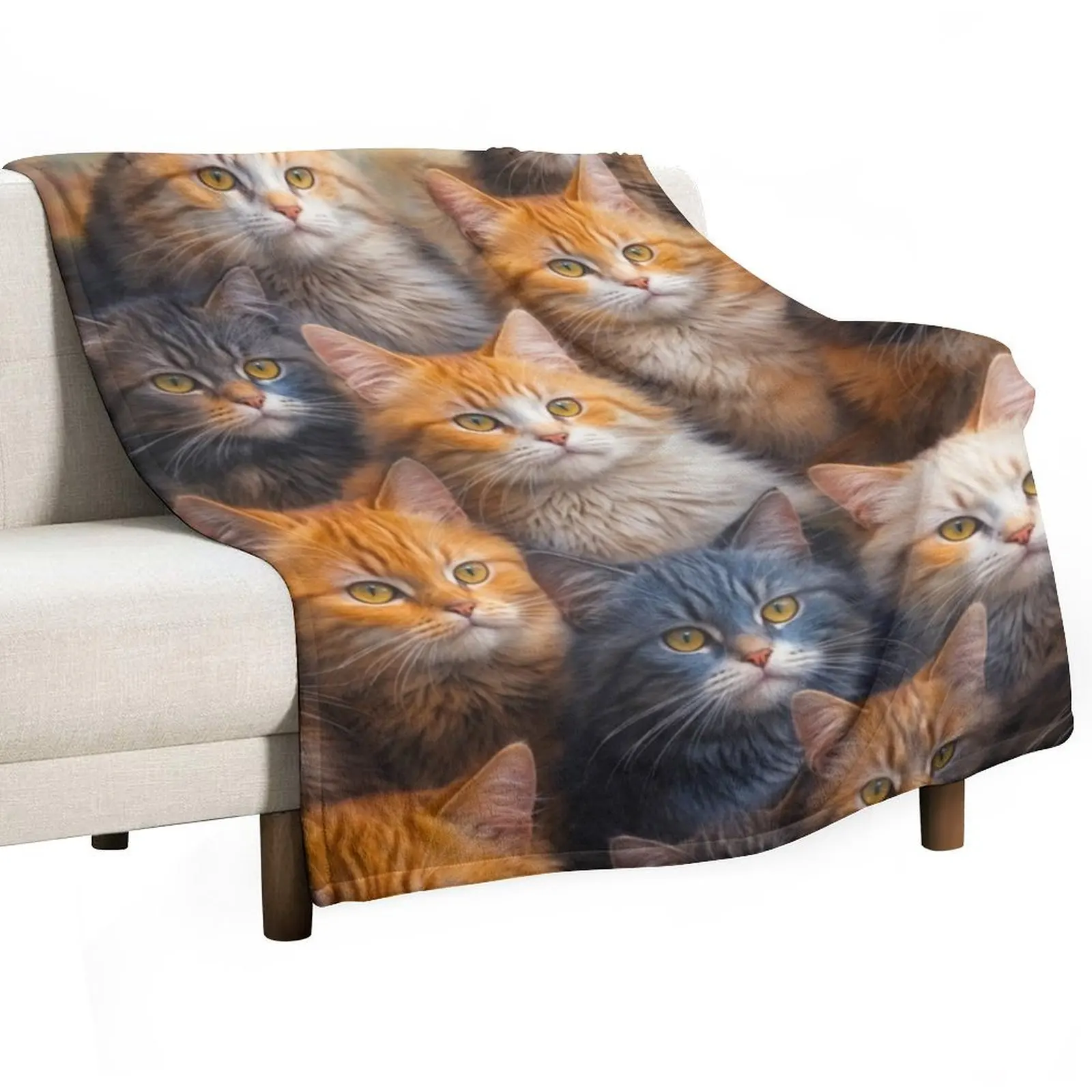 

Whiskered Assembly Throw Blanket Flannel wednesday Retros Soft Beds Blankets